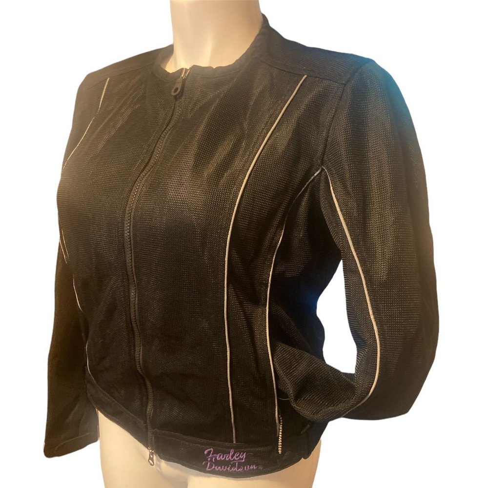 Harley-Davidson Black Bomber Jacket with White Accents
